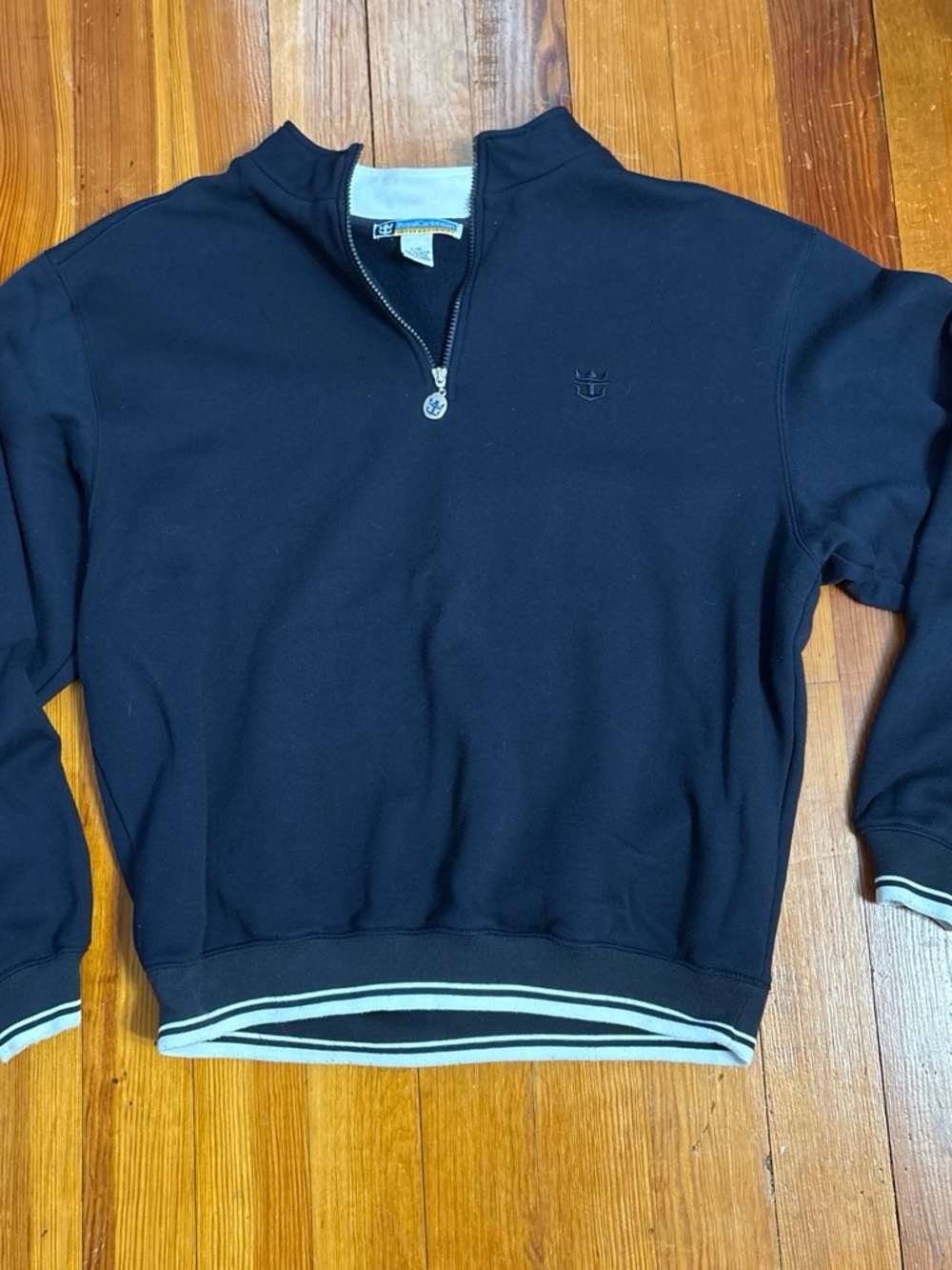 Royal Caribbean Navy Quarter-Zip Pullover Sweater Size L/XL